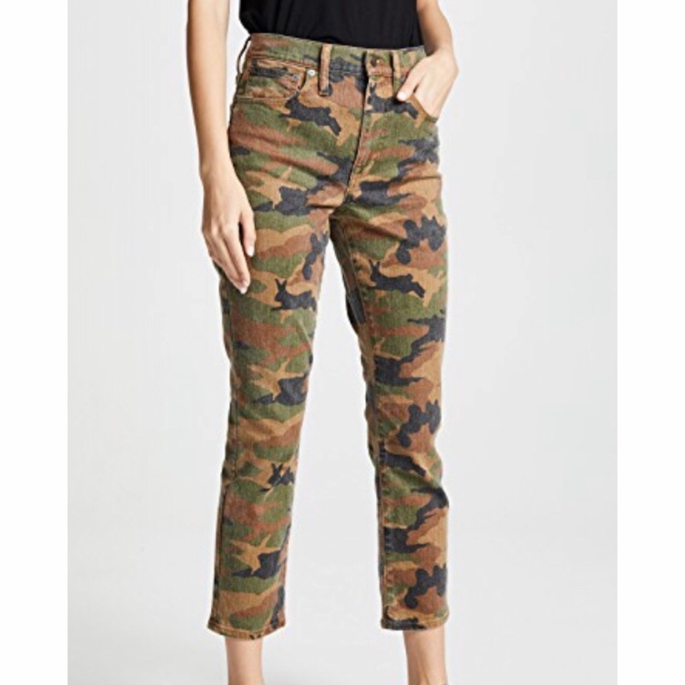 Madewell high rise slim camo boy Jean!